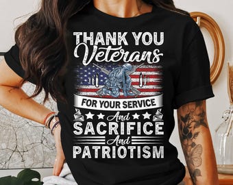 Thank You Veterans T-Shirt: Patriotic Soldier American Flag Tee