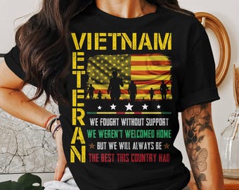 Vietnam Veteran T-Shirt, Military Tribute Tee, Patriotic Veteran Gift, US Army Apparel, Remember Vietnam War, Support Our Veterans, Proud To