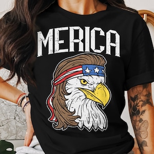 Camiseta Merica Eagle: Camiseta con la bandera patriótica de EE. UU.