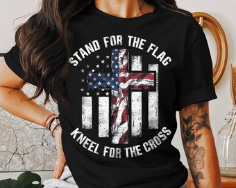 American Flag Cross T-Shirt: Patriotic Christian USA Pride