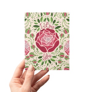 I Love You Rose Valentine&#39;s Day & Anniversary Eco-Friendly Greeting Card