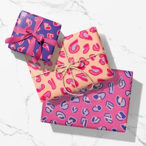 Electric Leopard Pink & Purple Animal Print Eco-Friendly Wrapping Paper Sheet