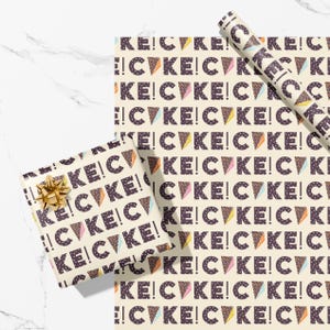 Birthday Confetti Cake Eco-Friendly Wrapping Paper Sheet