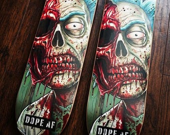 Skateboards Dope AF - Shape Undead Rick, Rick and Morty, Shape de skate, skate
