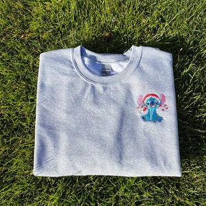 Stitch Christmas Sweatshirt, Disney Stitch Crewneck, Stitch Candy Cane
