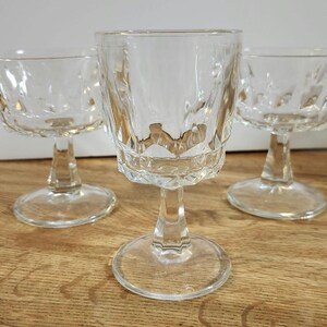 Arcoroc Arctic Goblets Mixed Set of 3 Glasses Wine Goblet Footed Cups France
