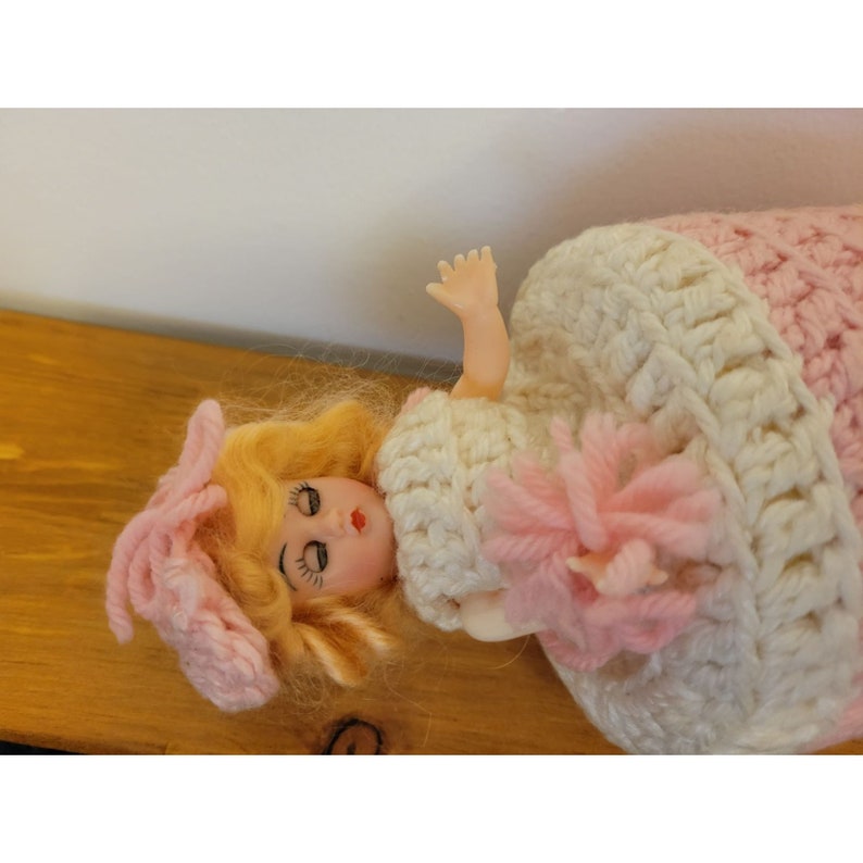 Toilet Paper Roll Cover, Handmade Crocheted Lady image 7
