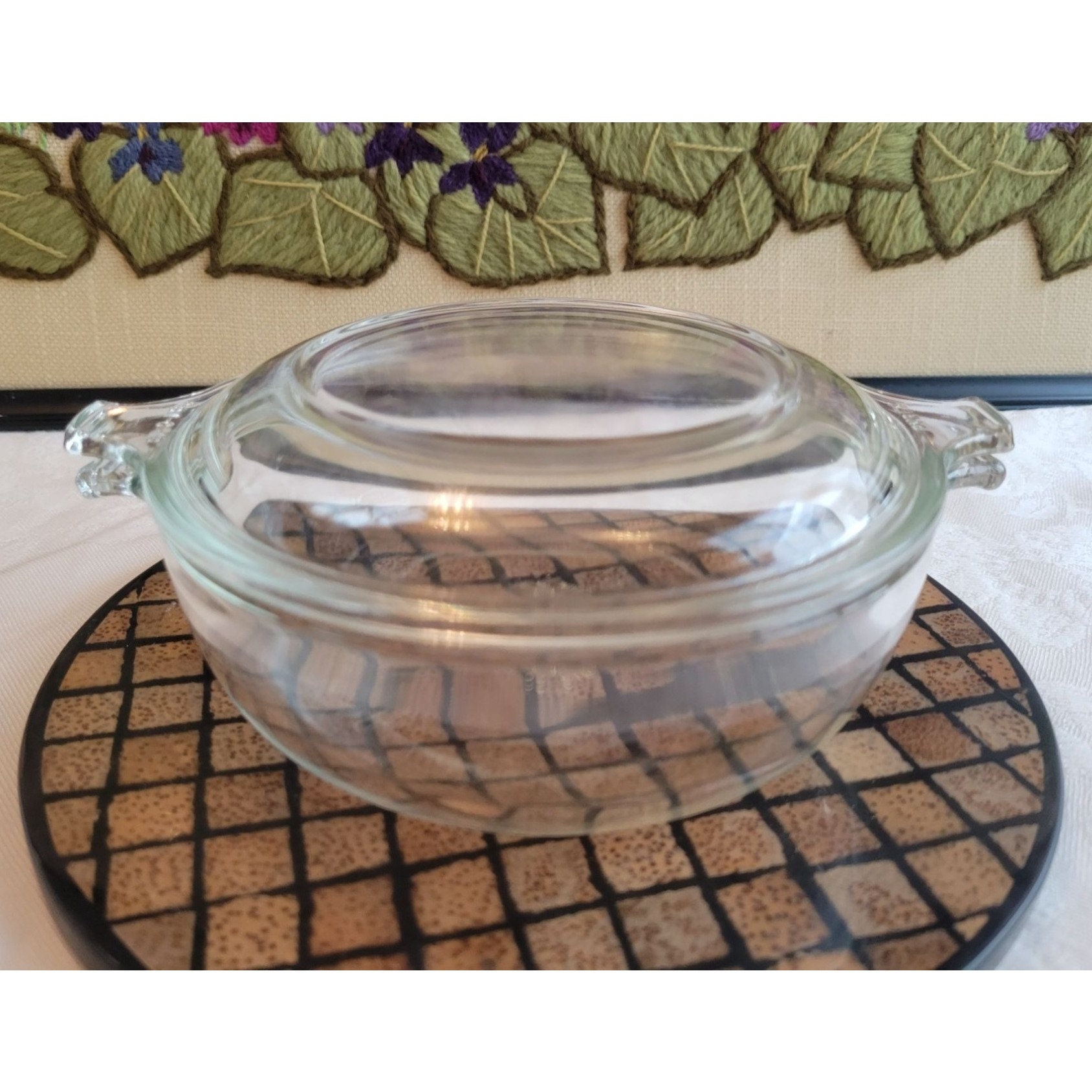 Pyrex, Dining, Pyrex 682c 37 Replacement Lid Clear Doomed Glass Cookware  Oval Tab Handles