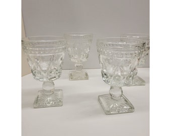 4- Wine Glasses Vintage Drinkware, Colony Park Lane Clear