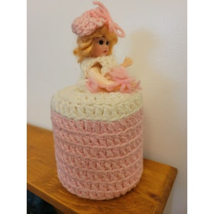 Toilet Paper Roll Cover, Handmade Crocheted Lady image 5