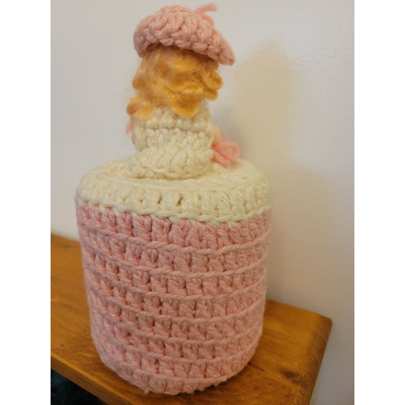 Toilet Paper Roll Cover, Handmade Crocheted Lady image 4