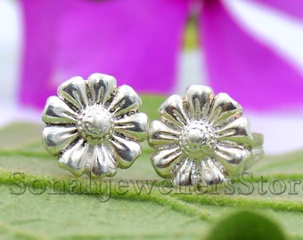 Flower Earring, 925 Sterling Silver, Sun Flower Earring, Handmade Earring, Silver Earrings, Earring For Woman's