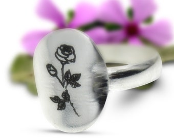 Personalized Birth Flower Ring, 925 Sterling Silver Ring, Birthday Flowers Ring, Birthday Gift Ring, Mothers Day Gift, Floral Ring