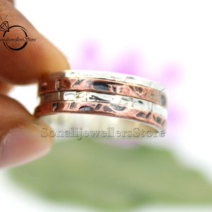 Special For Men's Wedding, Solid 925 Sterling Silver Band Ring, Handmade Ring, Gift For Men's, Copper Wire With oxidized Ring image 7