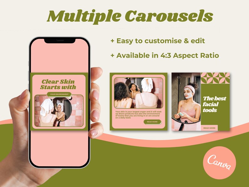 Colourful Instagram Post Templates, Boho Canva Templates, Bright ...