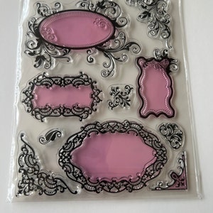 1pc Unique Vintage Mirrors/Frames Design, Clear Silicone  Stamps for Card Making, Decoration and Scrapbooking Photo Frame Gifts(7.5&quot;x5.5&quot;)