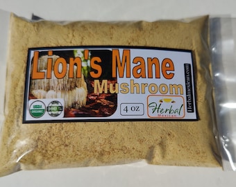 4 oz Lion's Mane Mushroom Powder (Hericium erinaceus) lions mane mushroom !!!