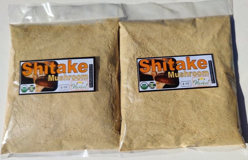 Shitake Label 4oz Shiitake/shitake Mushroom Powder Organic Shiitake Mushrooms ...