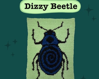 Dizzy Beetle Tapestry Crochet Pattern *DIGITAL DOWNLOAD ONLY* / Swirly Bug Crochet Wall Hanging Pattern