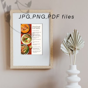 Thai food Poster Instant Download | Thai food print | Kitchen wall art | Asian food print | Thai food lovers | Chef gifts | Spicy food