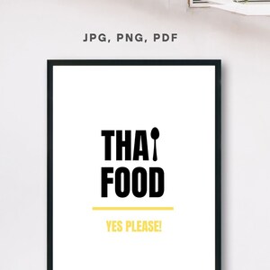 Instant Download | Thai wall art | Thai restaurant | Kitchen wall art | Graphic Thai | Thai food lovers | Chef gifts | Thai street food