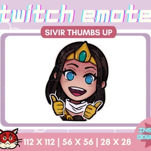 League Of Legends Sivir Twitch Emote | Thumbs Up Emote | YouTube/Discord Emote | LOL Emotes | Twitch Assets | Sivir emotes | Streamer Emotes