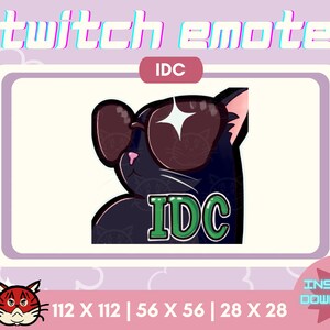 x1 I Don&#39;t Care Black Cat Twitch Emote | Kitty | Youtube | Cool Emotes | Twitch Assets | Cute | Kawaii
