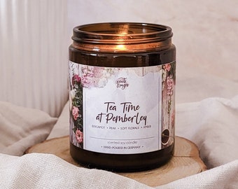 Pride and Prejudice Bookish Candle: Tea Time at Pemberley, Gift for Jane Austen Fans