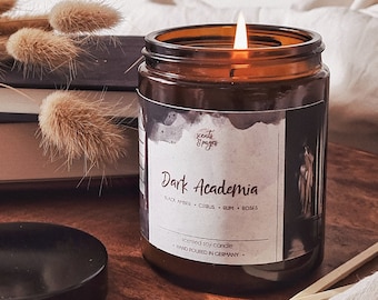 Dark Academia: Scented Bookish Candle, Inspired by Arts & Classic Literature | Dark Academia Aesthetic Gift for Booklovers and Readers