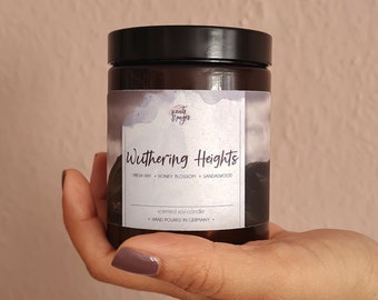 Wuthering Heights Scented Candle, Emily Brontë, Literary Gift for Book Lovers, Honey Blossom & Sandalwood