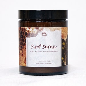 The Starless Sea Inspired Candle "Sweet Sorrows" | Honey & Tobacco Soy Wax Bookish Candle | Literary Gifts for Booklovers