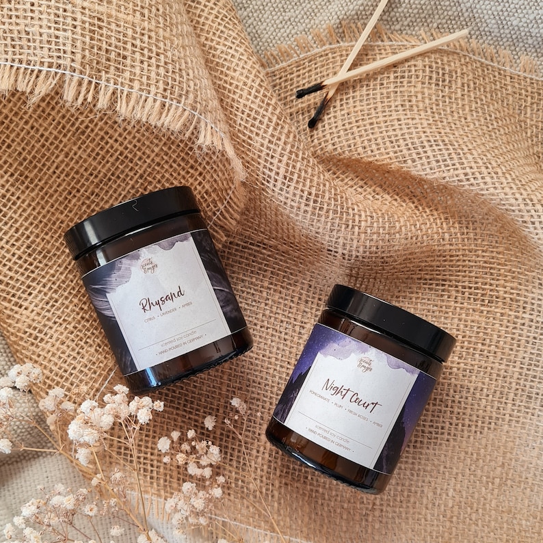 Rhysand Soy Candle, ACOTAR Inspired, Literary Gift for Fantasy Lovers image 5