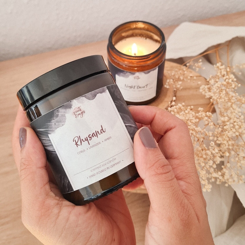 Rhysand Soy Candle, ACOTAR Inspired, Literary Gift for Fantasy Lovers image 4