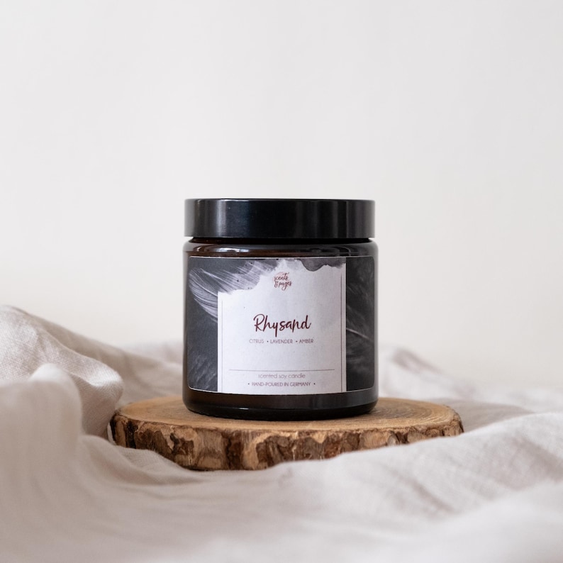 Rhysand Soy Candle, ACOTAR Inspired, Literary Gift for Fantasy Lovers Amber Jar 95g