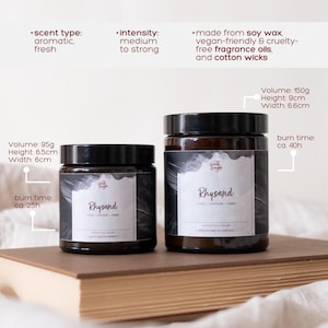 Rhysand Soy Candle, ACOTAR Inspired, Literary Gift for Fantasy Lovers image 2
