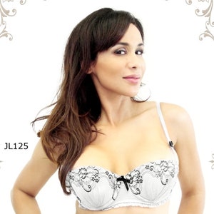 Lace Balconette Push up Bra with Cute Bow Details