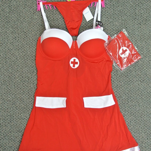 Sexy Red / White Nurse Cosplay Costume