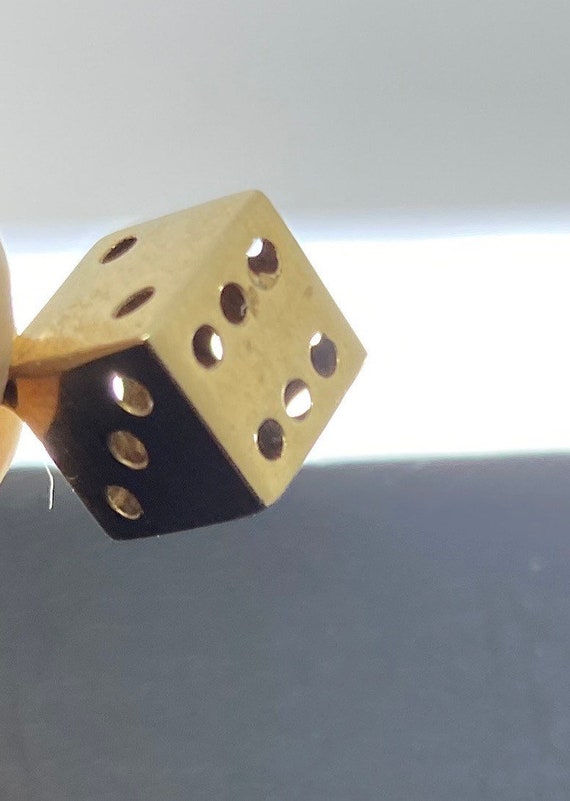 14k Yellow Gold Dice -- Delicate and quirky Penden