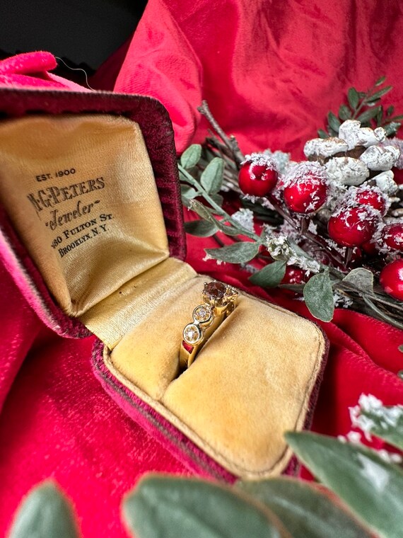 Vintage 14kt Gold Natural Brown Diamond Ring - image 2