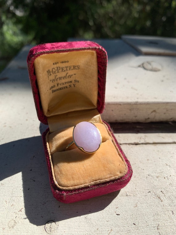 Lavender Jade Cabochon Ring