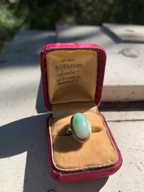 Antique Green Jade Ring