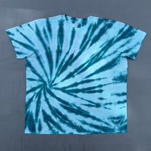 Starburst spiral tie dye T-shirt, Hand dyed clothing, Tie dye, Spiral pattern, Unique tie dye, Cotton T-shirt, Mint, Green, Size 3XL