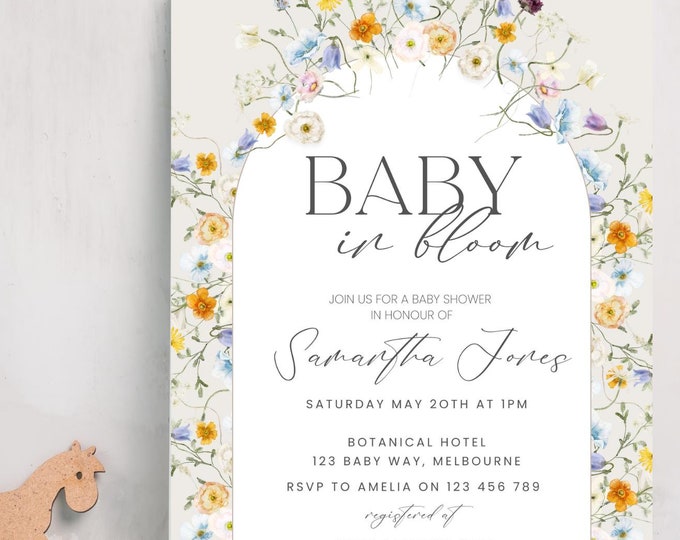 Baby in Bloom Baby Shower Invitation