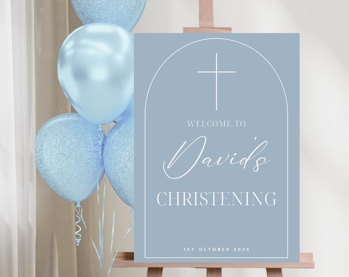 Arch Christening Welcome Sign