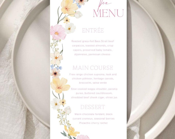 Floral Menu Template