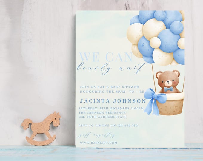 We Can Bearly Wait | Baby Shower Invitation