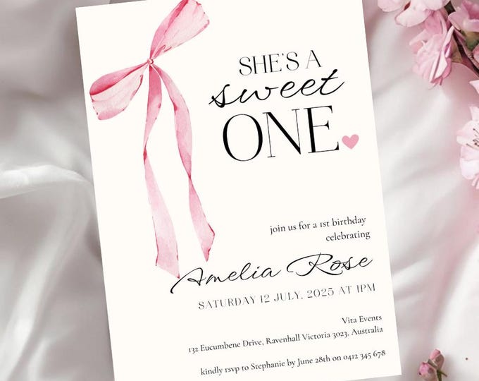 She's A Sweet One Birthday Invitation