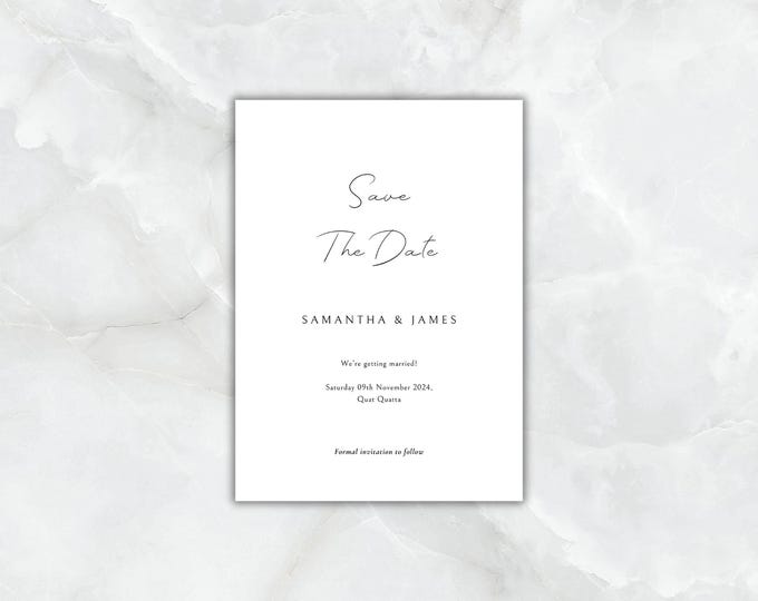 Minimal Modern Save The Date Template