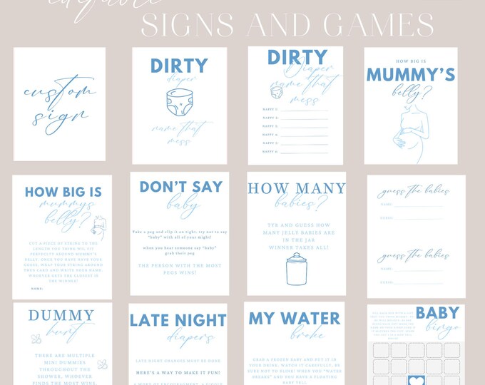 Dusk Blue Baby Shower Mega Bundle