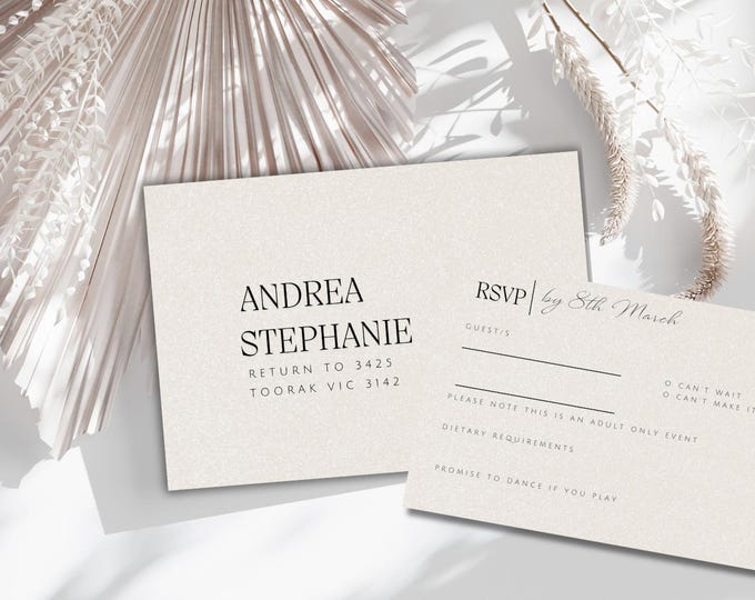 RSVP card template | Double Sided